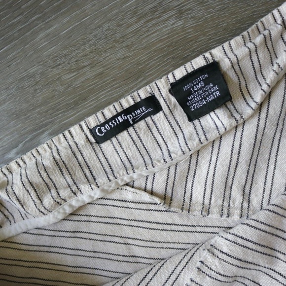 Asymmetric striped fringe midi length skirt - Picture 3 of 8